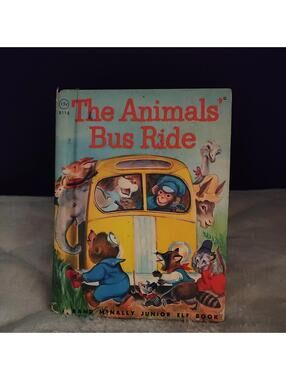 Rand McNally Junior Elf Childrens Book The Animals Bus Ride Helen Wing  1965